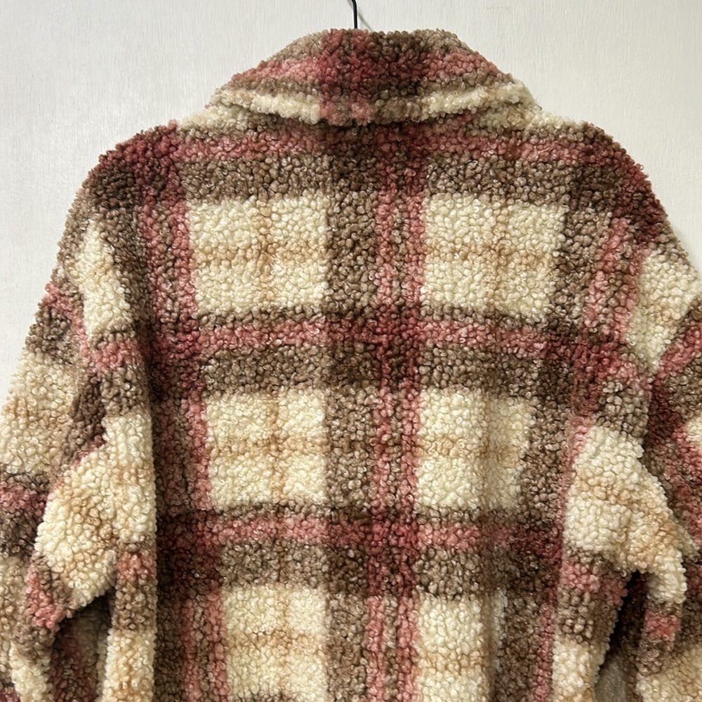 STEVEN MADDEN WOMENS FAUX SHEARLING PLAID SHACKET JACKETS PLAID SZ XL - Picture 3 of 13